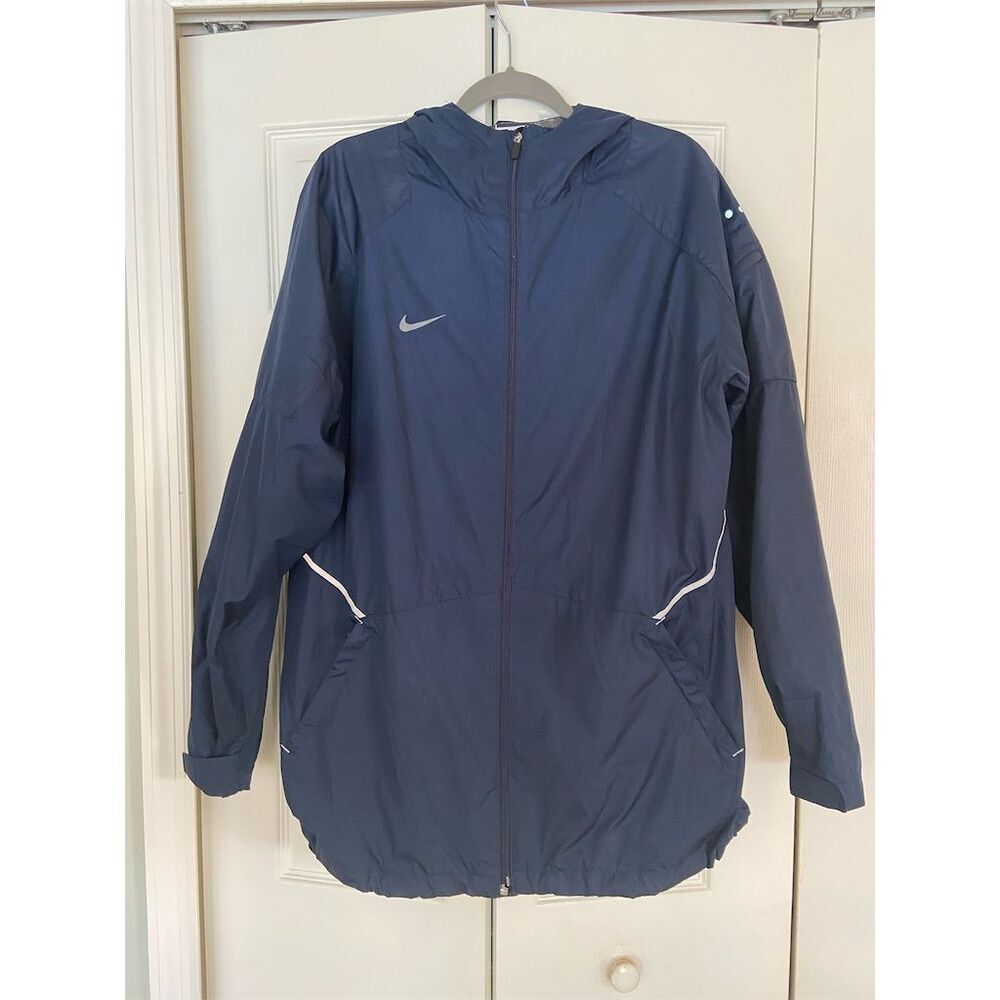 Nike Men's Blue Hooded Windbreaker Jacket Standard Size L Lightweight Running